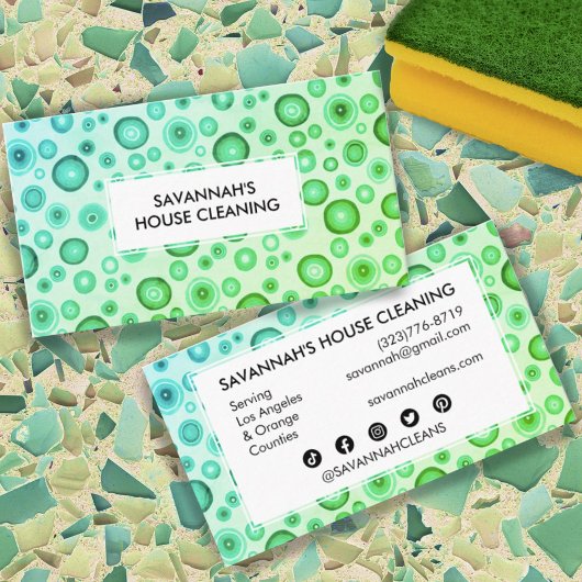 Bläschen Minimalistisches Haus Reinigung Janitoria Visitenkarte
