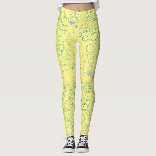Bläschen Muster 01 Gelbe BG Leggings (Vorderseite)