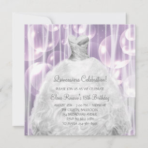 Bläschen Party Kleid White Quinceanera Einladungen