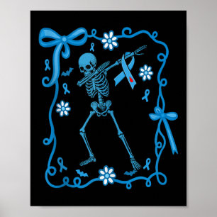 Bläschen Skelett Diabetes Bewusstsein Ribbons Hall Poster