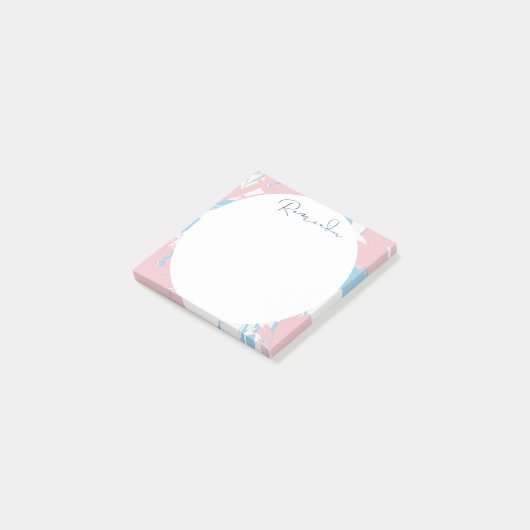 Bläschen und Abstrakter Kreis Post-it Klebezettel (angewinkelt)