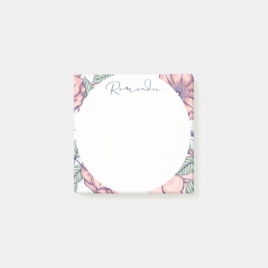 Bläschen und Abstrakter Kreis Post-it Klebezettel (Vorderseite)