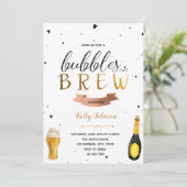 Bläschen und Braueinladung Einladung (Stehend Vorderseite)