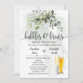 Bläschen und Brause Dusche Eukalyptus-Grünpflanzen Einladung (Vorderseite)