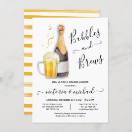 Bläschen und Brause Paare Dusche Champagner Bier Einladung