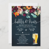 Bläschen und Brötchen Wein Blume Blauer Polteraben Einladung (Vorderseite)