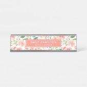 Bläschen und Pfirsichblüten | Personalisiert Schreibtischnamensplakette (Vorderseite )