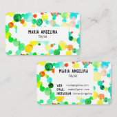 Bläschen und Punkte Gelb Blau Visitenkarte (Vorne/Hinten)