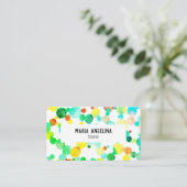 Bläschen und Punkte Gelb Blau Visitenkarte (Stehend Vorderseite)