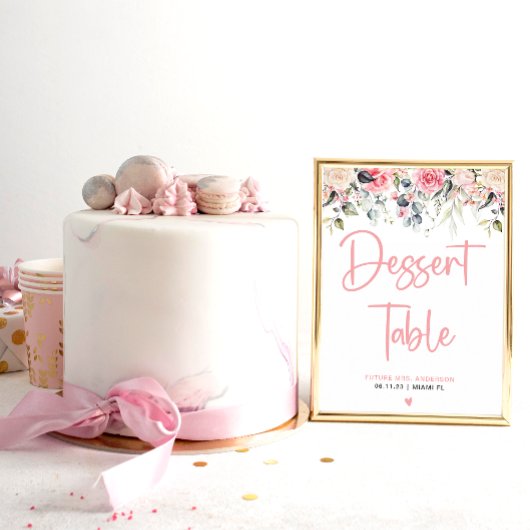 Bläschen | Wassercolor Bridal Dessert Sign Poster