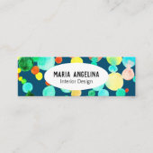 Bläschen Wasserfarbenfelder & Punkte blaue grüne K Mini Visitenkarte (Vorderseite)