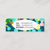 Bläschen Wasserfarbenfelder & Punkte blaue grüne K Mini Visitenkarte (Rückseite)