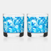 Bläschen Wasserthema Set von 2 Drink Brillen Whiskyglas (Rechts)