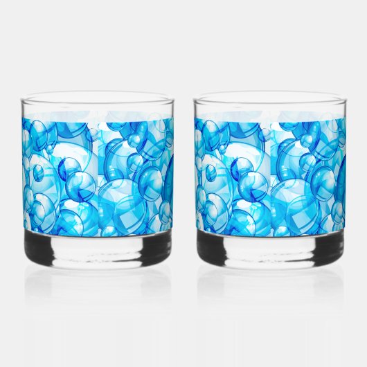 Bläschen Wasserthema Set von 2 Drink Brillen Whiskyglas (Links)