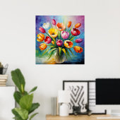 Bläschenanordnung der Tulip-Strahlung Poster (Heimbüro)