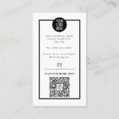 Bläschenauge Lashes Visitenkarte (Rückseite)