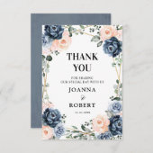 Bläschenblush Geometric Floral Wedding Dankeskarte (Vorne/Hinten)