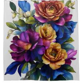 Bläschenspray mit beliebigem Farbhintergrund Duschvorhang