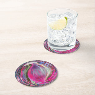 Blase aus digitaler Marmorseife Runder Pappuntersetzer