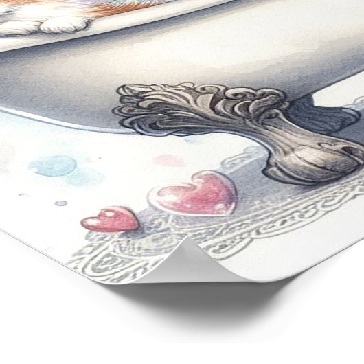 Blase Bath Cat Poster (Ecke)