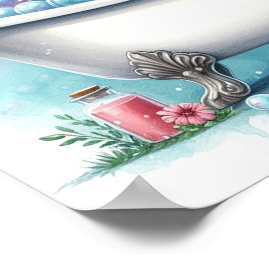 Blase Bath Cow Poster (Ecke)