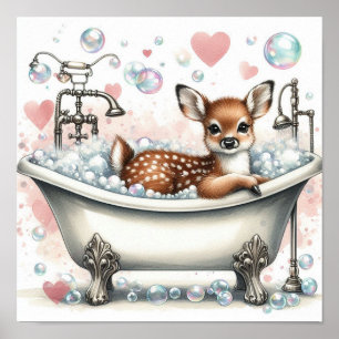 Blase Bath Deer Poster