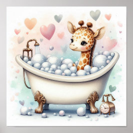 Blase Bath Giraffe Poster