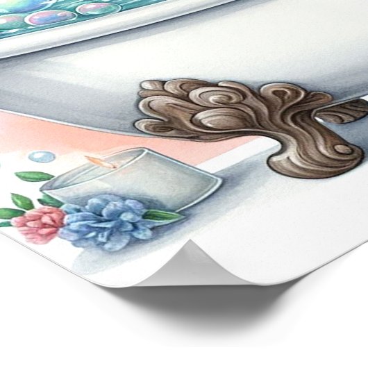 Blase Bath Hippo Poster (Ecke)