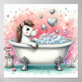 Blase Bath Horse Poster