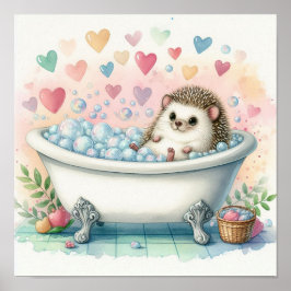 Blase Bath Igel Poster