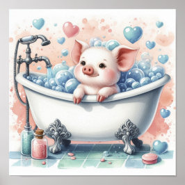 Blase Bath Pig Poster
