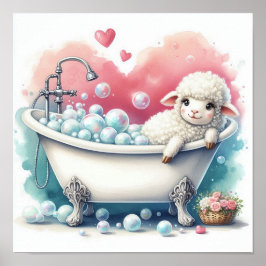 Blase Bath Sheep Poster