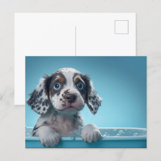 Blase Bath Tub Pup Postkarte