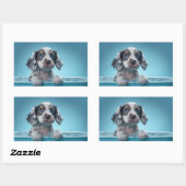 Blase Bath Tub Pup Rechteckiger Aufkleber (Blatt)