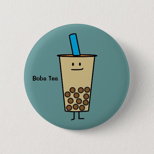 Blase Boba Perlen-Milch-Tee-Tapiokabälle Button (Vorderseite)