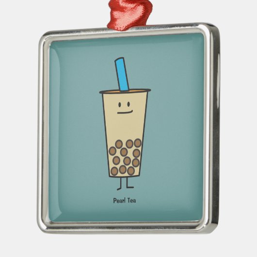 Blase Boba Perlen-Milch-Tee-Tapiokabälle Silbernes Ornament (Links)