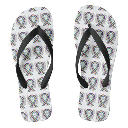 Blase Cancer Awareness Ribbon Engel Flip Flops Badesandalen (Fußbett)