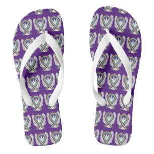 Blase Cancer Awareness Ribbon Engel Flip Flops Badesandalen