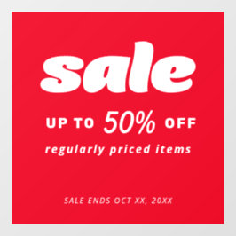 Blase Classic Retro Retro Red Sale Handelszeichen Fensteraufkleber