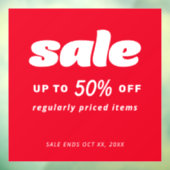 Blase Classic Retro Retro Red Sale Handelszeichen Fensteraufkleber (Blatt 3)