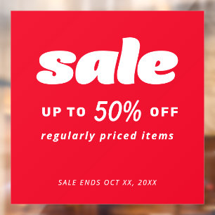 Blase Classic Retro Retro Red Sale Handelszeichen Fensteraufkleber