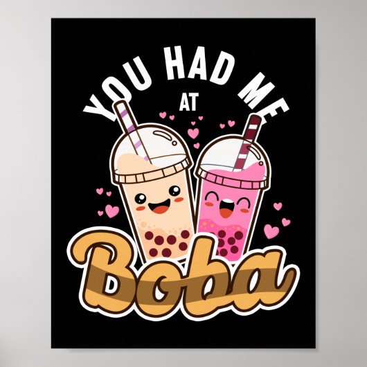 Blase, dass du mich im Boba Tea Herz hattest Poster (Vorne)