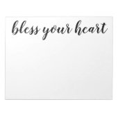 Blase Dein Herz Schwarzes Script drucken Notizblock (Vorderseite)