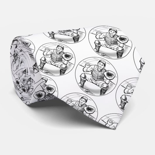 Blase Dreams Baseball Gemusterte Krawatte (Gerollt)