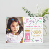 Blase Geburtstag Danke Karte | Rosa und Gold (Stehend Vorderseite)