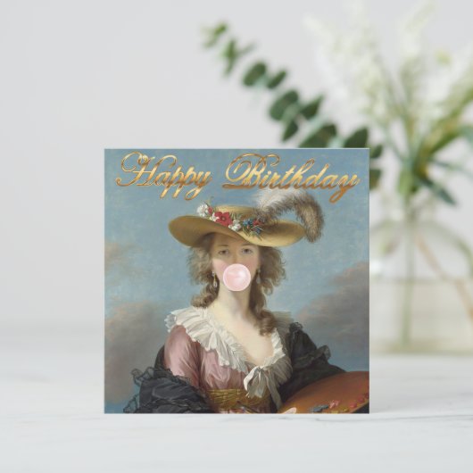 Blase Gum Diva in einem Strohhut (Stehend Vorderseite)