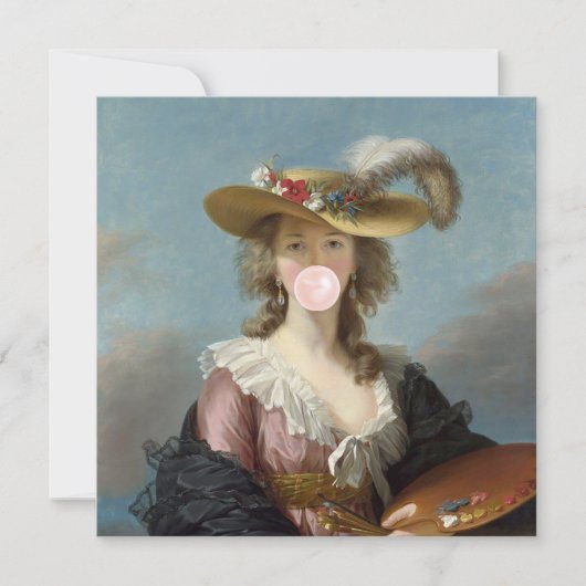 Blase Gum Diva in einem Strohhut (Vorderseite)