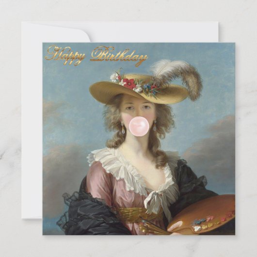 Blase Gum Diva in einem Strohhut (Vorderseite)