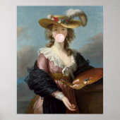 Blase Gum Diva in einem Strohhut Poster (Vorne)