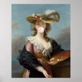 Blase Gum Diva in einem Strohhut Poster (Vorne)